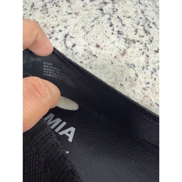 MIA Renhen Black Knit Pointed Toe Ballet Flats with Bow Detail Womens 9.5M - Picture 5 of 6